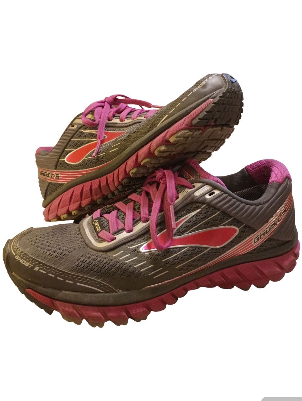 Brooks Ghost 9 GTX Waterproof Running Shoes Pink Gray Women’s Size 8.5B